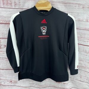 Adidas NC State Wolfpack Sweatshirt Mens 2XL Black Mock Neck Pullover Tuffy Logo
